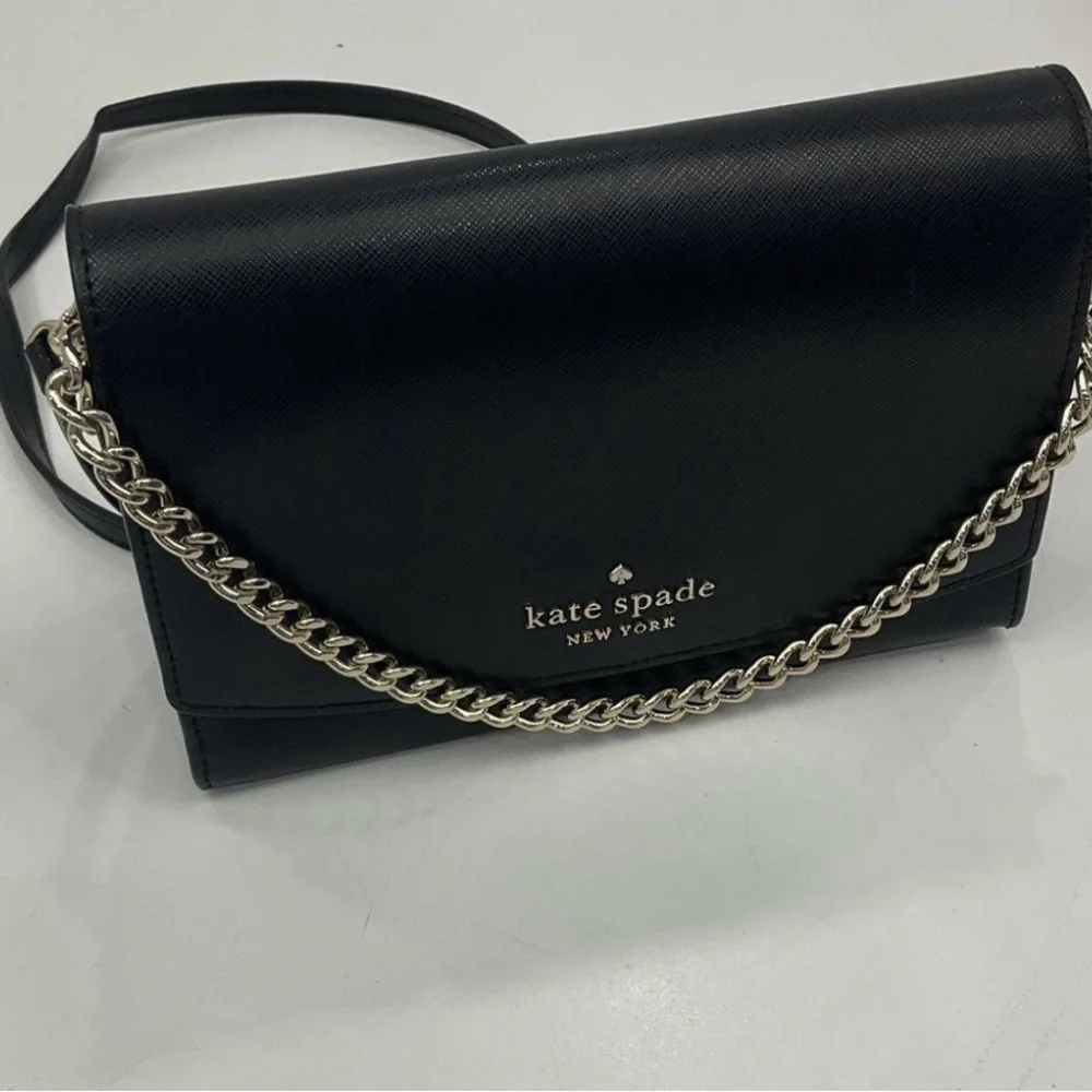 Kate Spade Black Crossbody Silver as Chain Accent - Picture 9 of 9